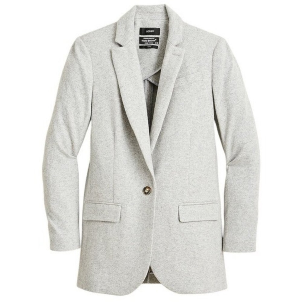 JCrew Alfie Blazer Italian Knit Wool Blend Gray NWOT Size 2